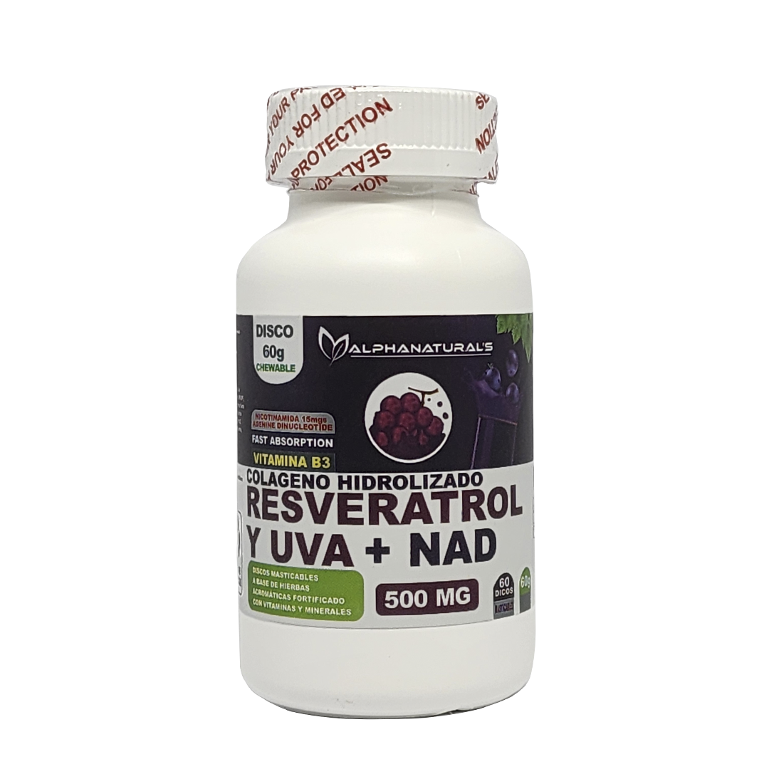 Miniatura 2 de COLÁGENO NAD RESVERATROL X 60 masticable